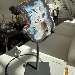 Geode Agate Slice on Stand